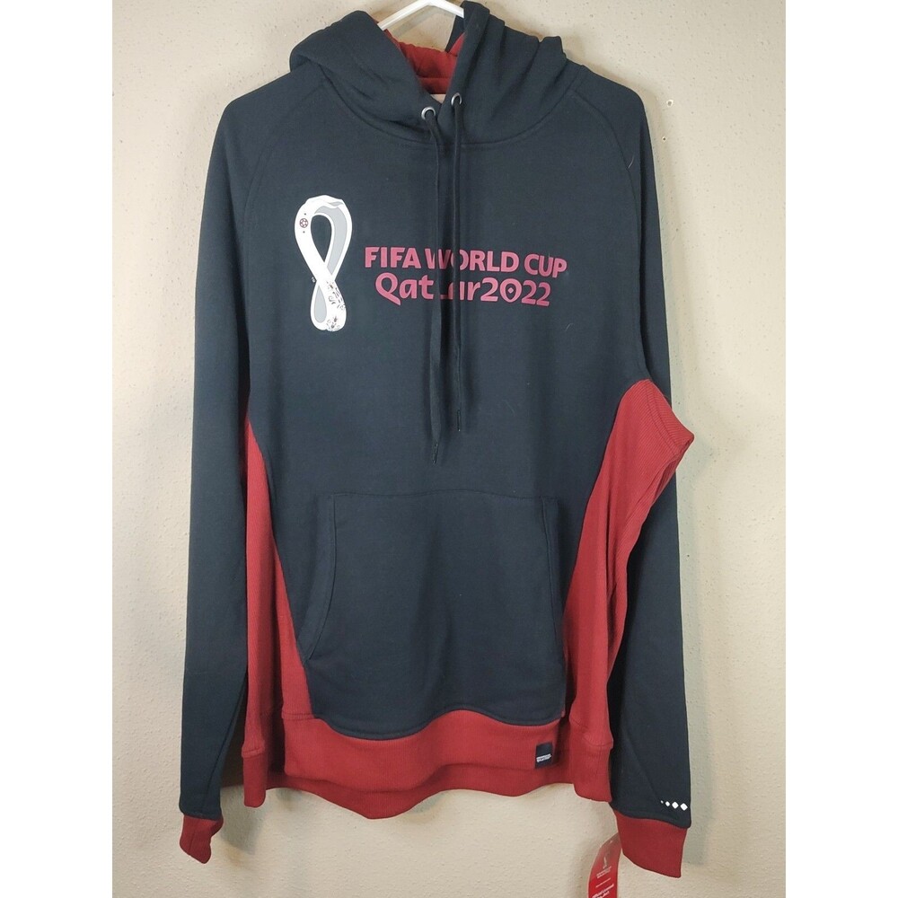 FIFA World Cup Qatar 2022 Sweater HoodIE Size XXL New With Tags, Black & Red